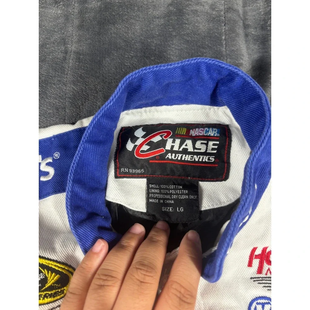 Chase Authentics NASCAR Jimmie Johnson Lowes Racing Jacket Kids Large Blue White